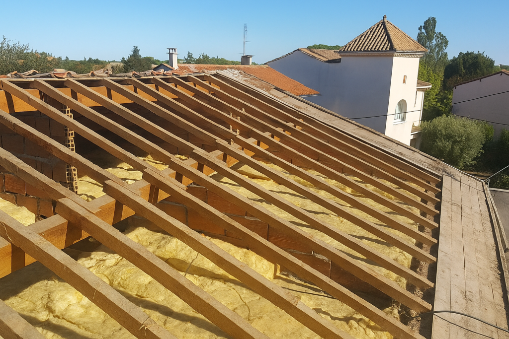 Charpente en bois rénovée par Toitures Lagny Pro à Lagny-sur-Marne
